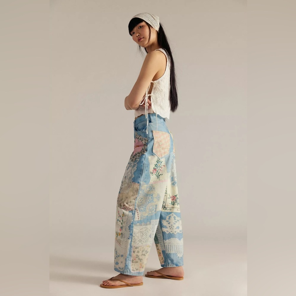 We The Free Illusions Printed Relaxed Jeans~ Sky Combo - Picture 2 of 5